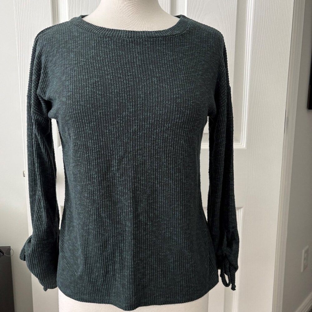 Dark Green Knit Top Paper Crane Size S